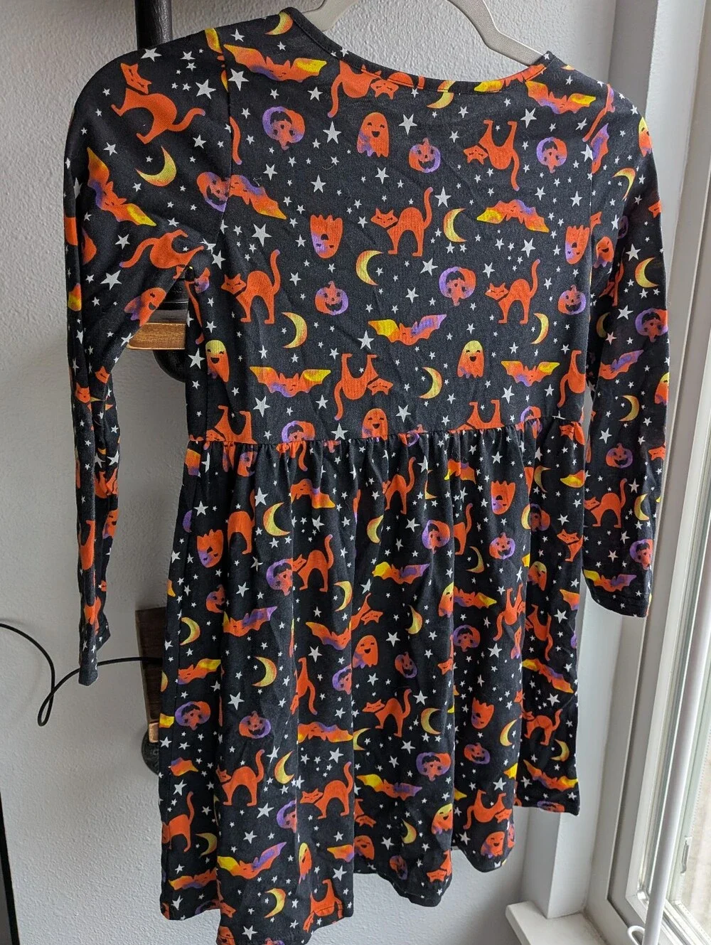 The Children's Place Halloween Dress Girls M 7/8 Black Cat Ghost Bat Spooky